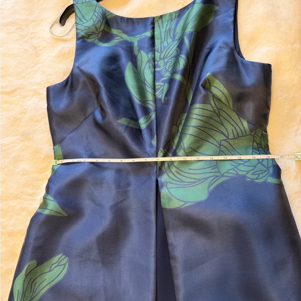 Kay Unger Navy and Teal Floral Maxi Dress / Jumpsuit - Picture 15 of 16